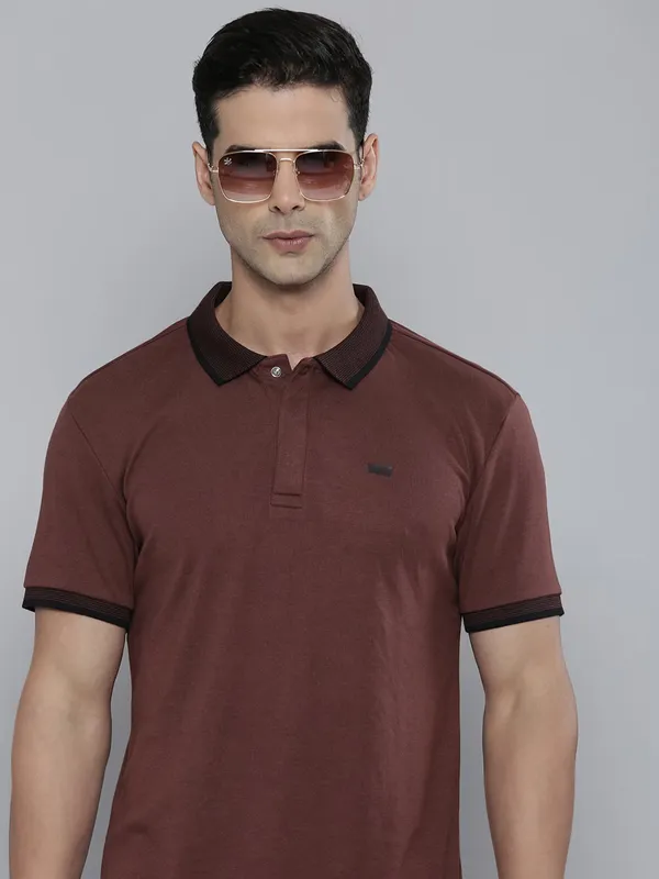 Levis brown plain cotton t shirt