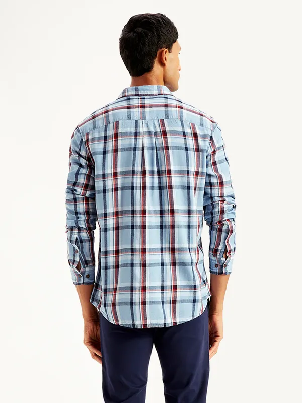 LEVIS casual light blue cotton shirt for men