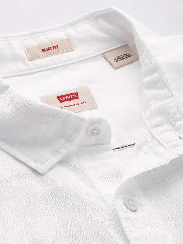 Levis casual plain shirt in white