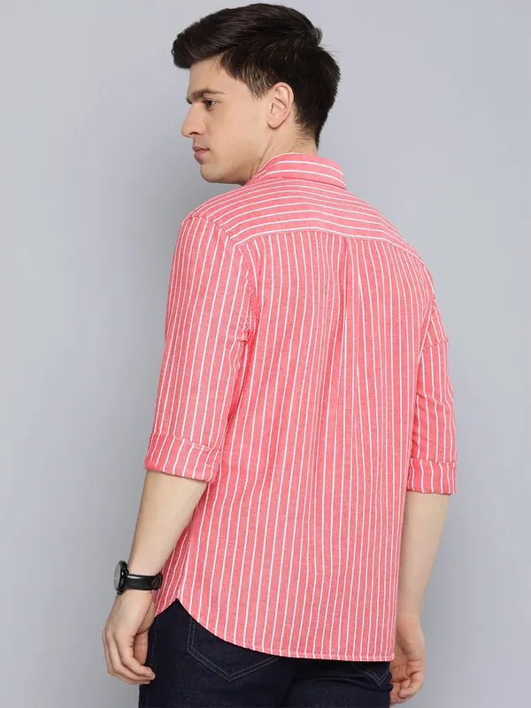 Levis coral pink stripe cotton shirt