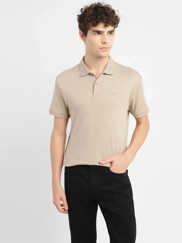 Levis cotton beige plain t shirt