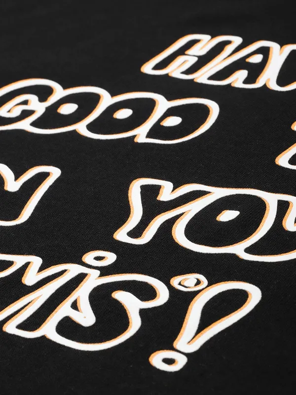 LEVIS cotton black printed t-shirt with round neck
