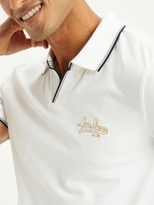 LEVIS cotton casual t-shirt in white for men