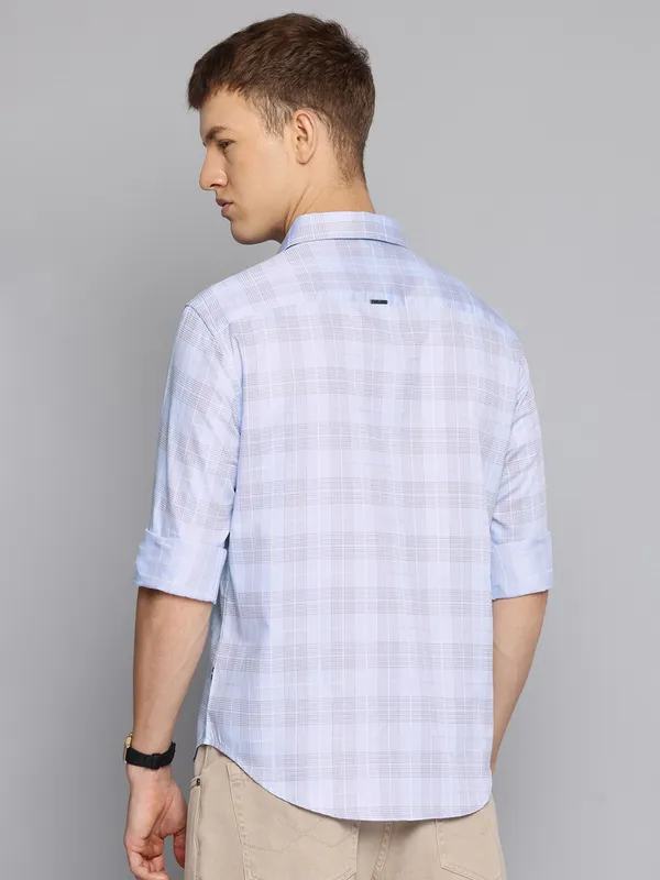 LEVIS  cotton checks shirt in light blue