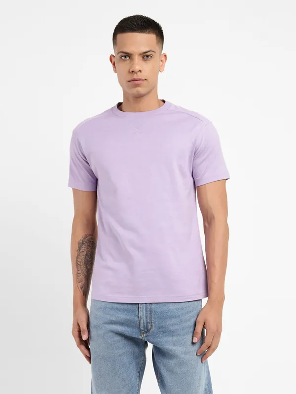 Levis cotton lilac purple plain t shirt