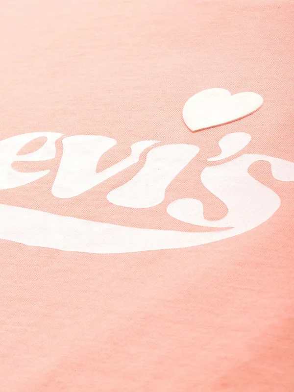 LEVIS cotton peach round neck t-shirt for women