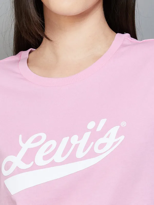 LEVIS cotton pink half sleeves t-shirt