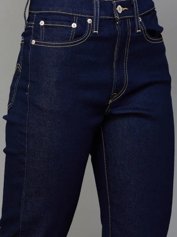 LEVIS dark blue solid staright fit jeans