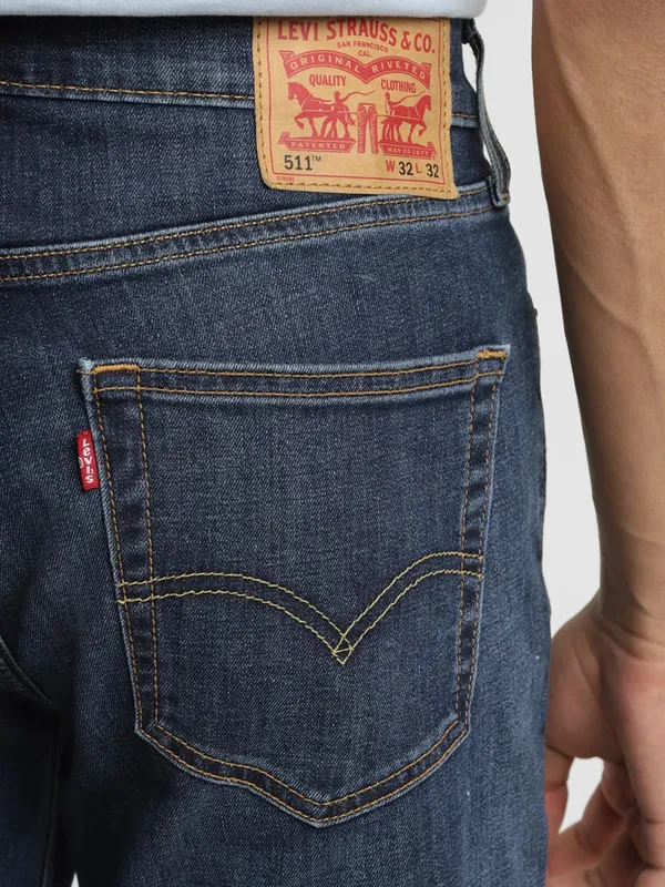 Levis dark blue washed 512 slim taper fit jeans