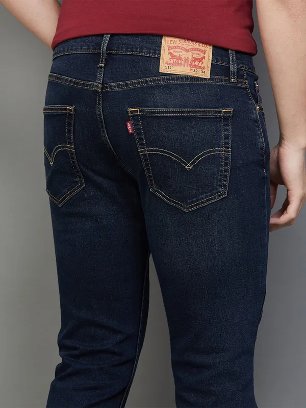 Levis dark navy solid 511 slim fit jeans