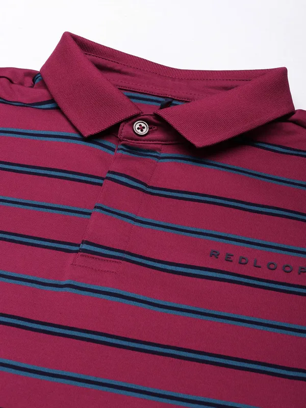 Levis dark pink stripe polo t shirt