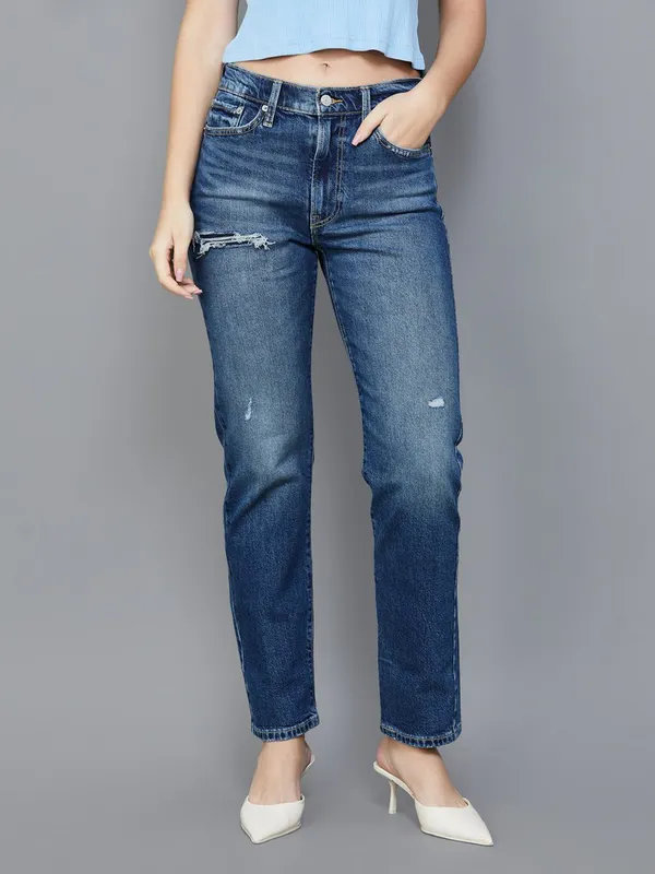 LEVIS denim blue straight fit jeans