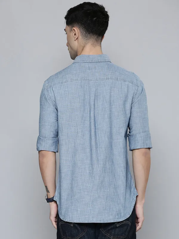 LEVIS dusty blue plain cotton shirt