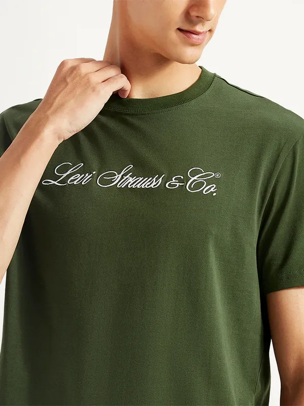 LEVIS forest green slim fit t-shirt for men