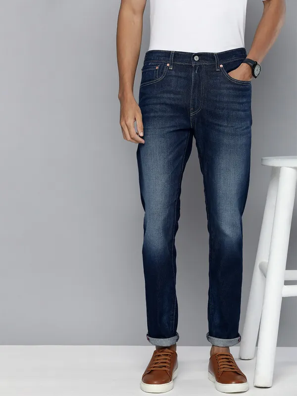 Levis indigo blue 512 slim taper washed jeans