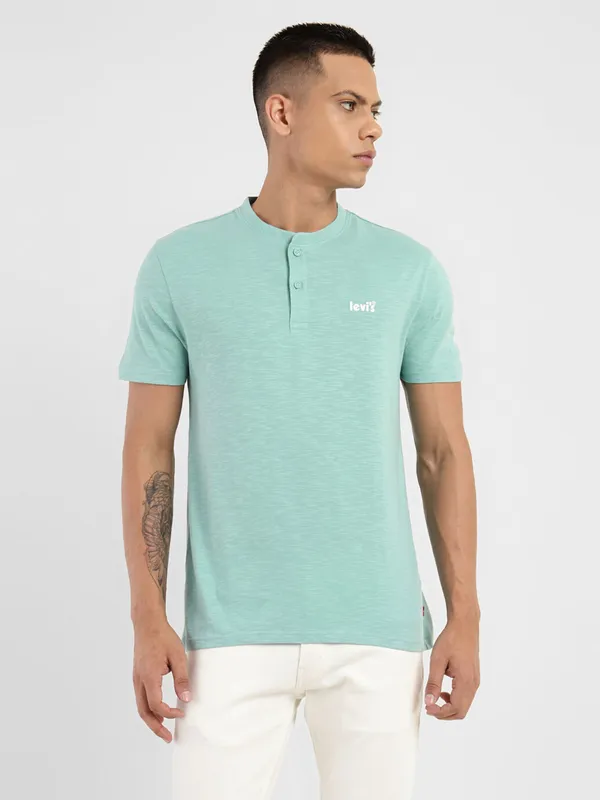Levis light blue plain cotton t shirt