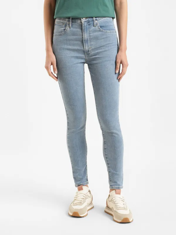 Levis light blue solid skinny fit jeans