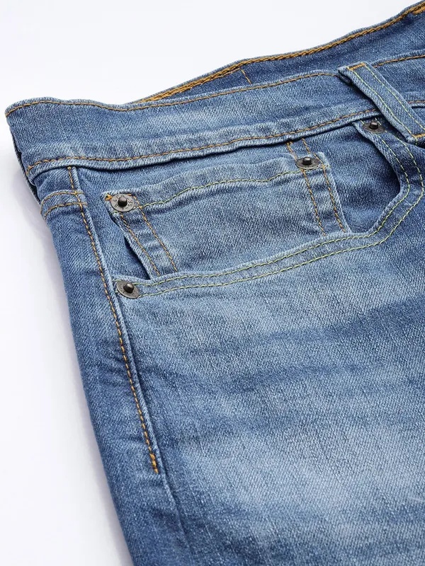 LEVIS light blue washed slim taper fit denim for men