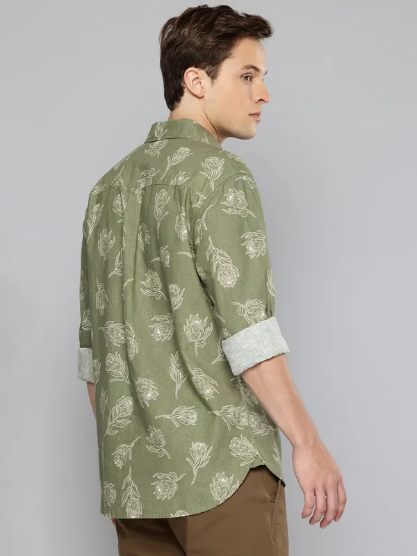 LEVIS light green printed cotton shirt