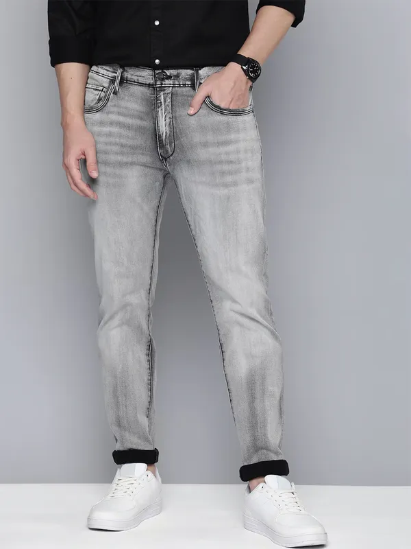 Levis light grey redloop 511 slim taper fit jeans