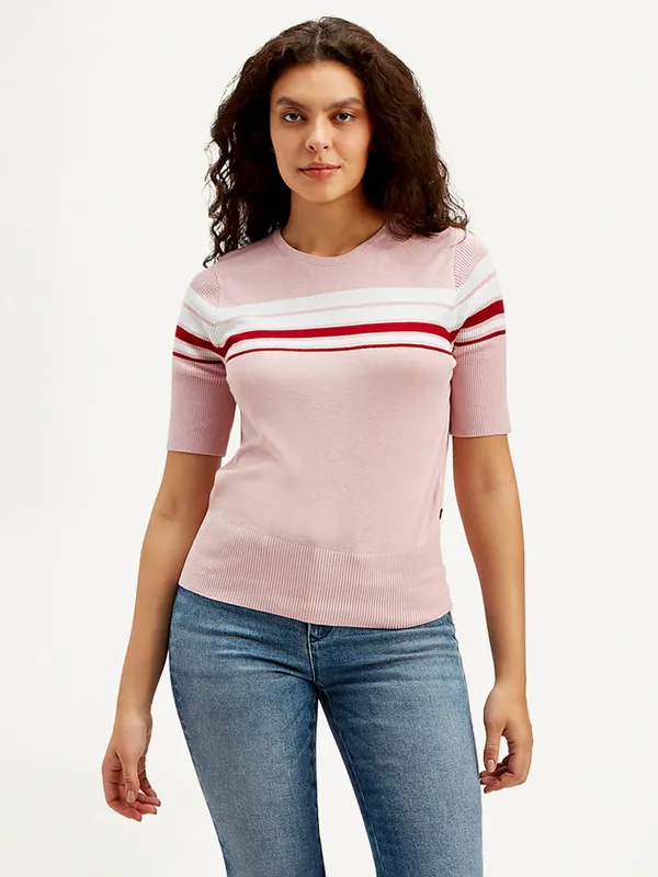 LEVIS light pink cotton striped t-shirt
