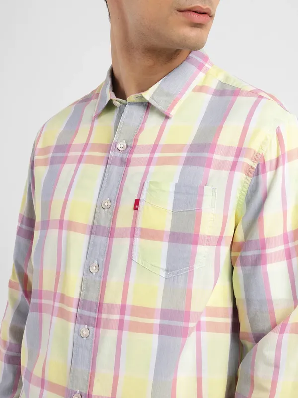 LEVIS light yellow checks casual shirt