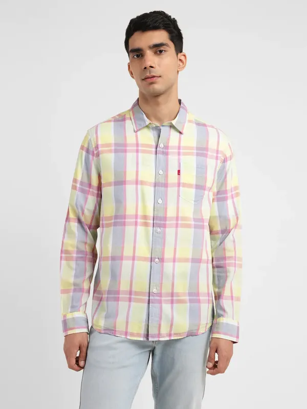 LEVIS light yellow checks casual shirt