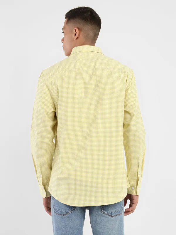 Levis light yellow checks cotton shirt