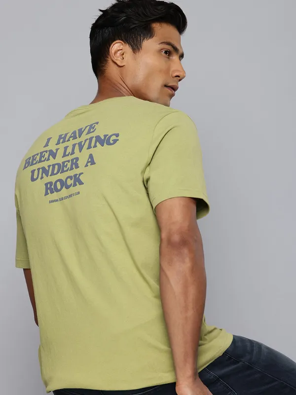 LEVIS lime green printed slim fit t-shirt