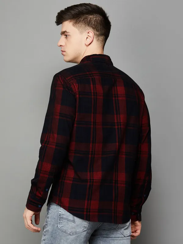 Levis maroon checks shirt