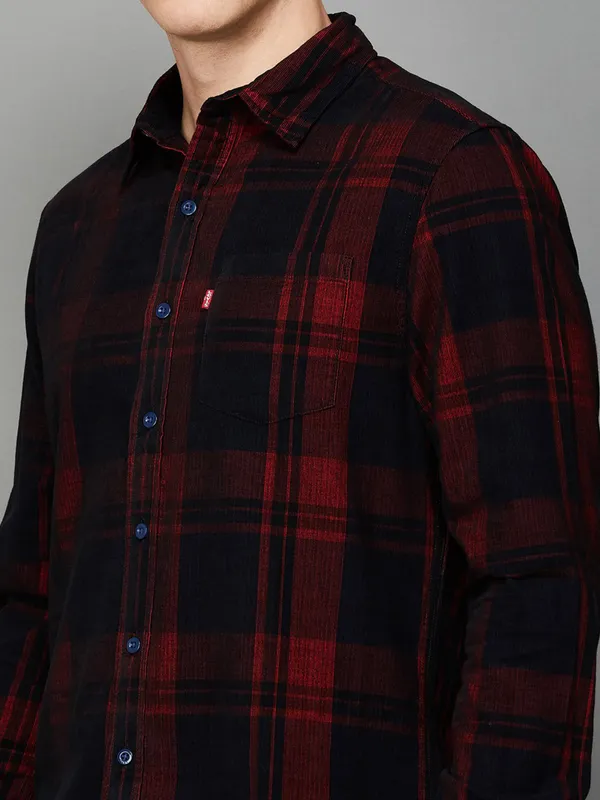 Levis maroon checks shirt