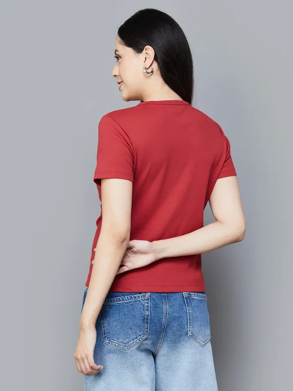 LEVIS maroon t-shirt in cotton with brand name
