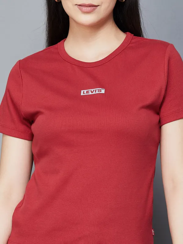 LEVIS maroon t-shirt in cotton with brand name