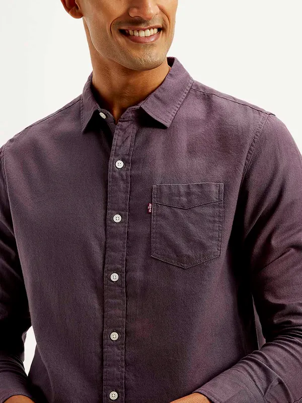 LEVIS mauve purple plain cotton shirt