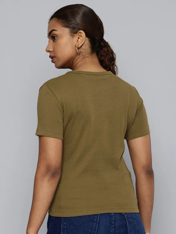 LEVIS mehendi green cotton t-shirt