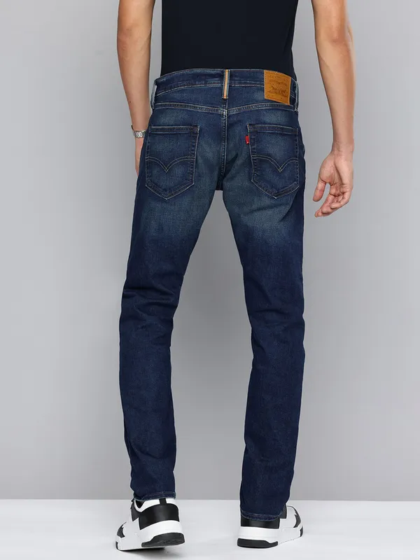 LEVIS mens 511 slim fit washed dark blue denim