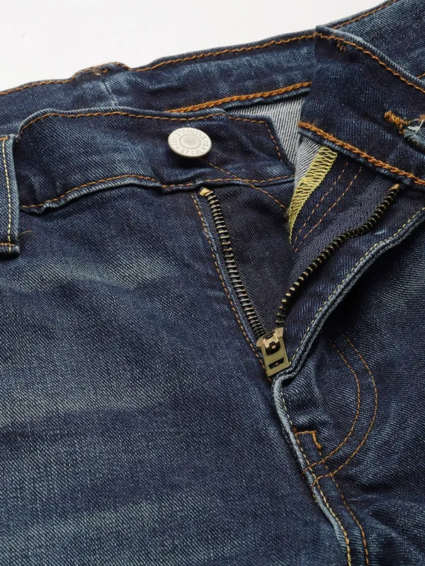 LEVIS mens 511 slim fit washed dark blue denim