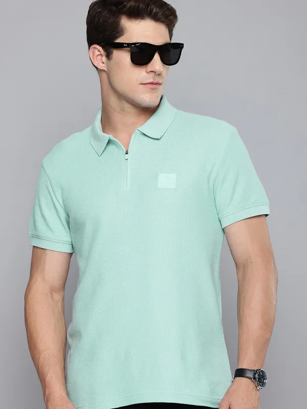 LEVIS mens aqua blue cotton textured cotton t-shirt