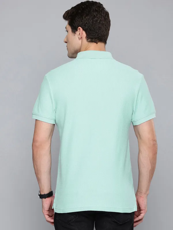 LEVIS mens aqua blue cotton textured cotton t-shirt