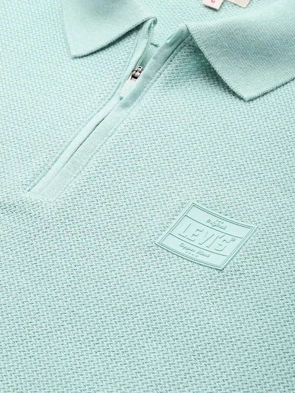 LEVIS mens aqua blue cotton textured cotton t-shirt