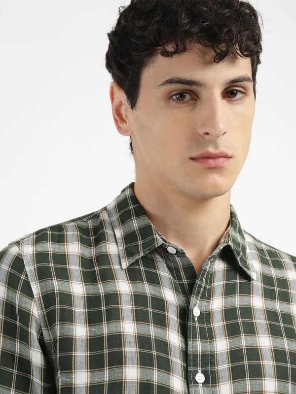 Levis military green checks shirt