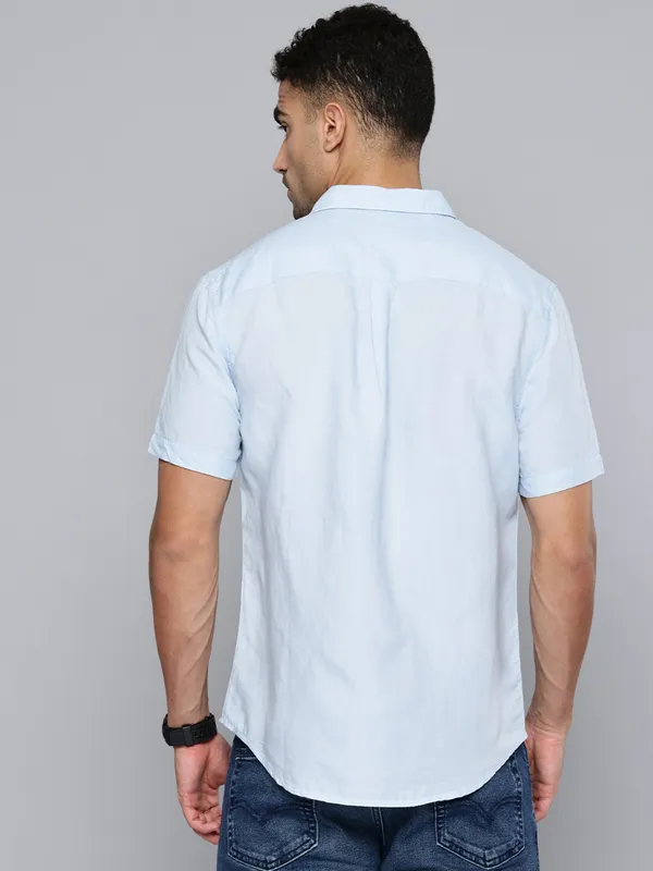 LEVIS mint blue plain cotton shirt