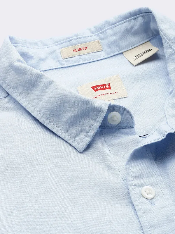 LEVIS mint blue plain cotton shirt