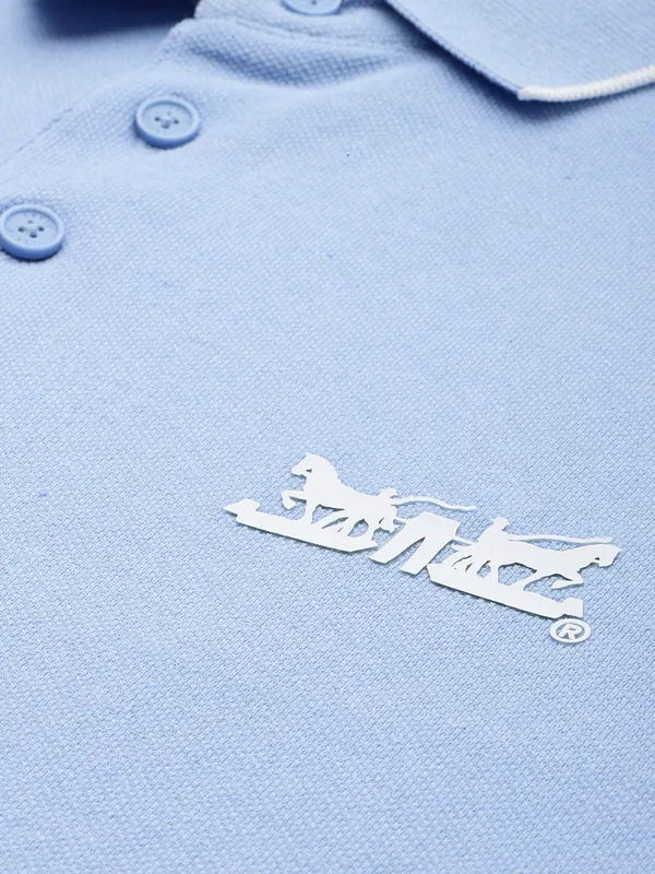 LEVIS mint blue plain cotton t-shirt