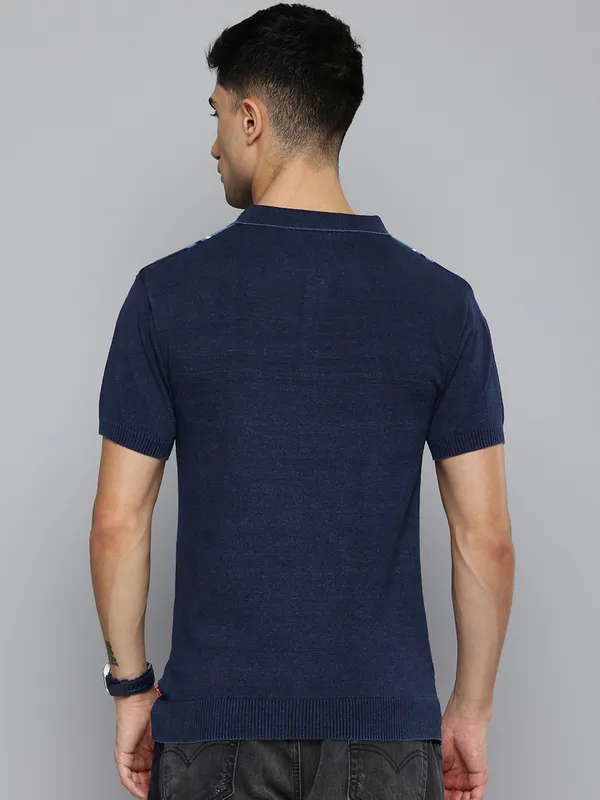 LEVIS navy and blue cotton t-shirt for men