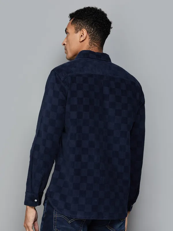 LEVIS navy cotton texture shirt