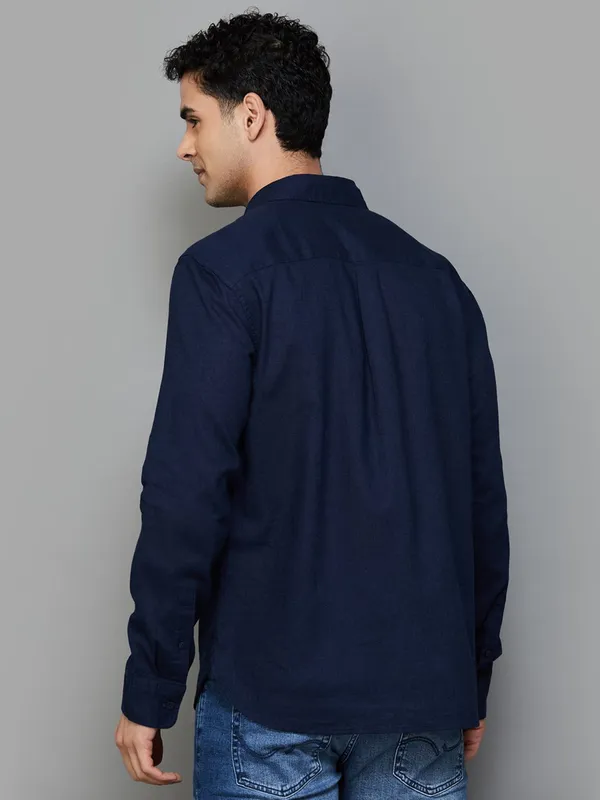 LEVIS navy plain cotton shirt for men