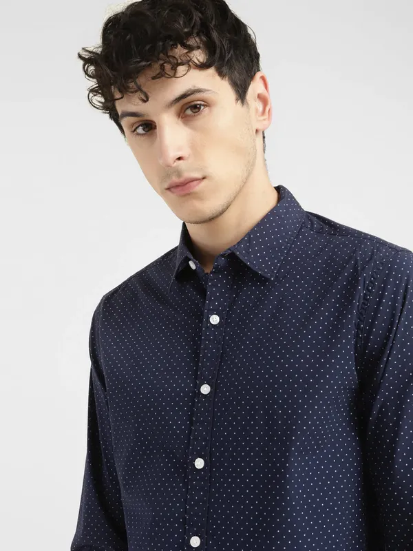 Levis navy printed cotton shirt