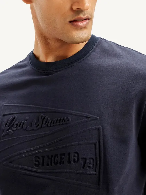 LEVIS navy slim fit cotton mens t-shirt
