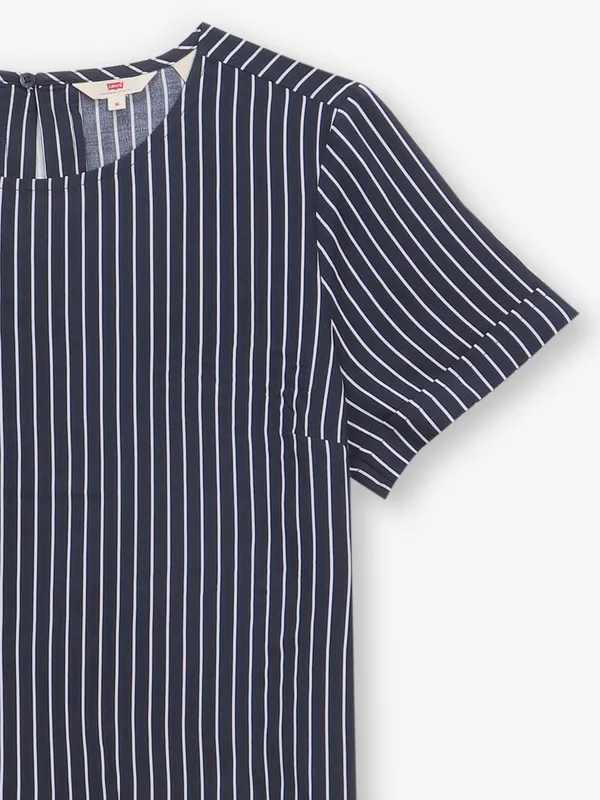 LEVIS navy stripe linen top